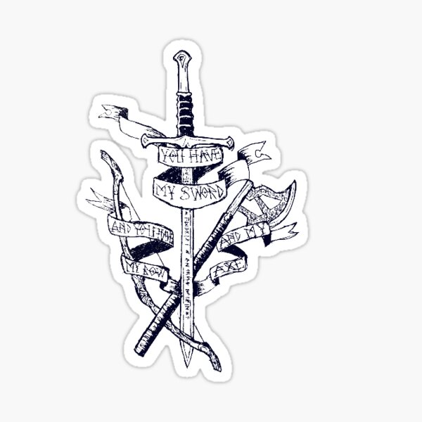 Aragon Legolas and Gimli Sticker Sticker