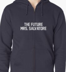 Die Zukunft Frau Salvatore-- Weiß Hoodie mit Reißverschluss