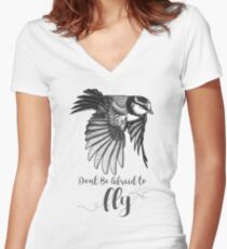 Don't Be Afraid To Fly by K80designs Women's Fitted V-Neck T-Shirt