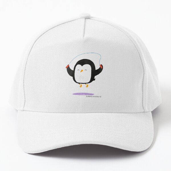 Penguin jumping rope Baseball Cap