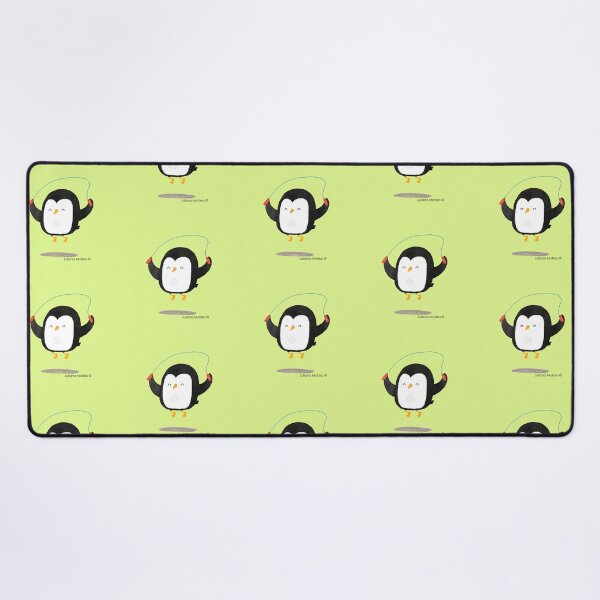 Penguin jumping rope Desk Mat