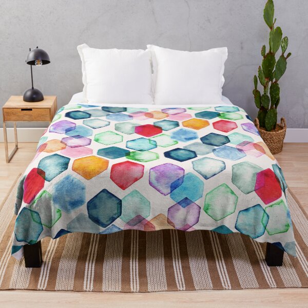 Item preview, Watercolour Rainbow Hexagons designed and sold by Tangerine-Tane.