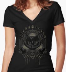 Black Cat Cult Women's Fitted V-Neck T-Shirt