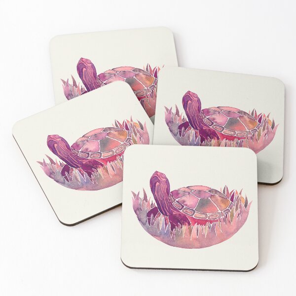Item preview, Happy pink turtle pattern designed and sold by Yayilustra.