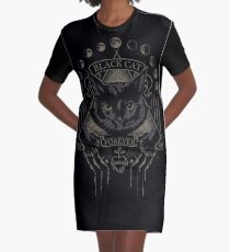 Black Cat Cult Graphic T-Shirt Dress