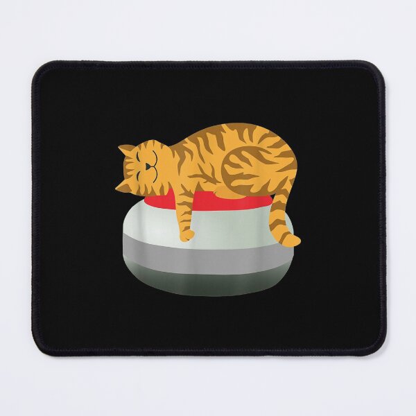 Item preview, Cute Sleeping Cat Sitting Curling Stone Sports Design designed and sold by angelata.