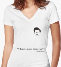 I know more than you. Women's Fitted V-Neck T-Shirt