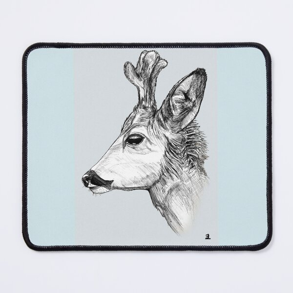 Item preview, Deer with blue grey background designed and sold by ZebritoArt.