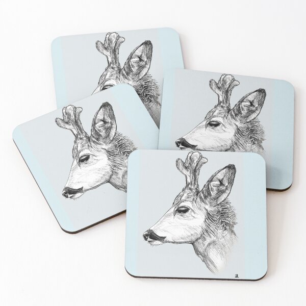 Item preview, Deer with blue grey background designed and sold by ZebritoArt.
