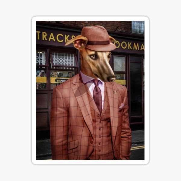 Greyhound Dog Portrait - Wiley Sticker