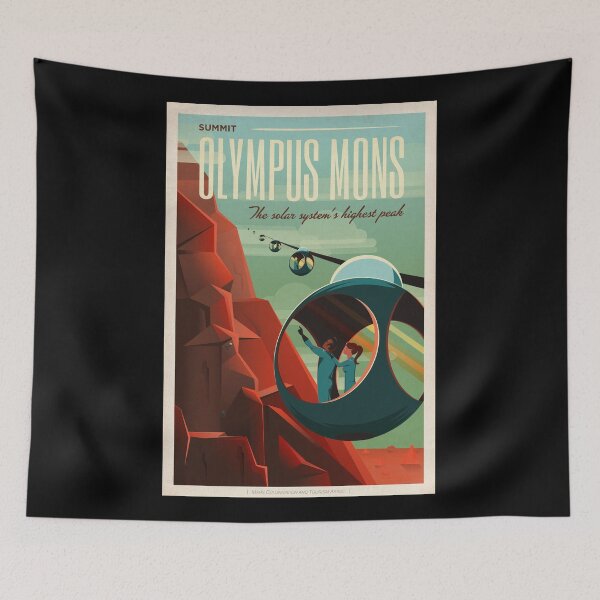 Aperçu de l'œuvre Olympus Mons Mars Cosmos Espace Poster créée et vendue par Flying Jake.