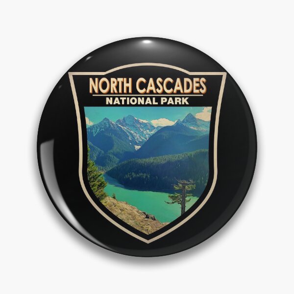 Item preview, North Cascades National Park Washington Watercolor Badge designed and sold by KrisSidDesigns.