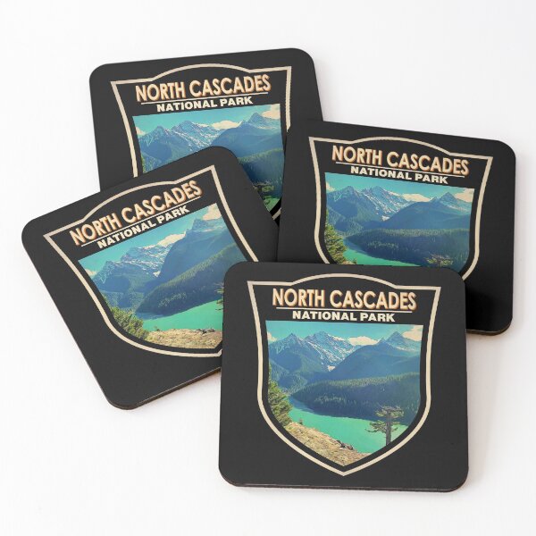 Item preview, North Cascades National Park Washington Watercolor Badge designed and sold by KrisSidDesigns.