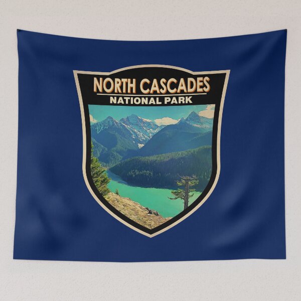 Item preview, North Cascades National Park Washington Watercolor Badge designed and sold by KrisSidDesigns.