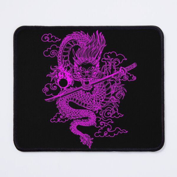 Item preview, Fuchsia Chinese Dragon with Black Background designed and sold by SoccaTamam.