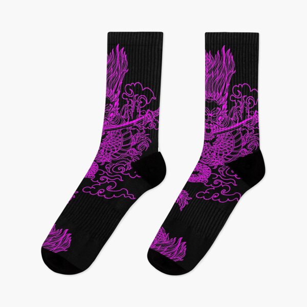 Item preview, Fuchsia Chinese Dragon with Black Background designed and sold by SoccaTamam.