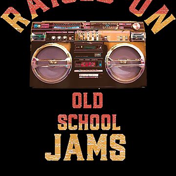 Raised On Old School Jams Vintage Hip Hop R&B Music Raglan Baseball Tee