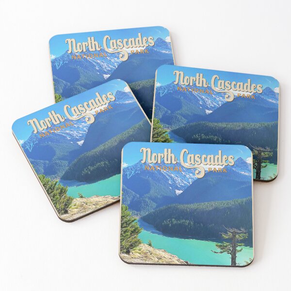 Item preview, North Cascades National Park Washington Watercolor Vintage designed and sold by KrisSidDesigns.
