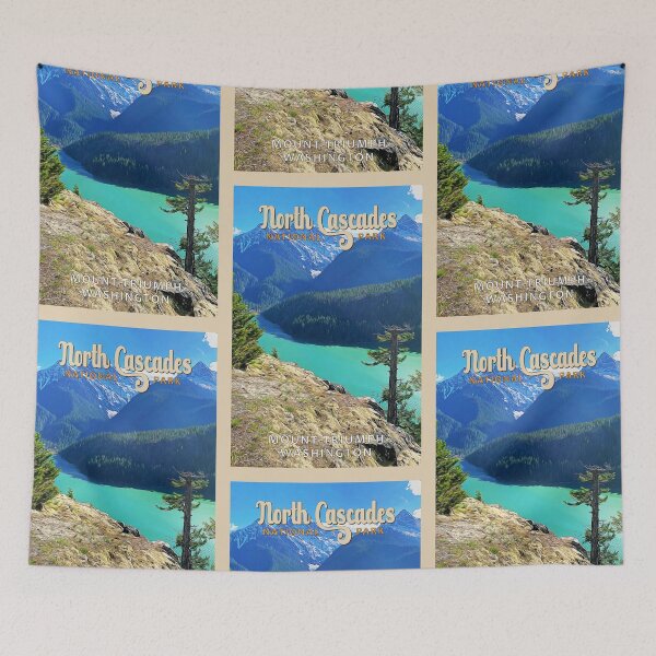 Item preview, North Cascades National Park Washington Watercolor Vintage designed and sold by KrisSidDesigns.
