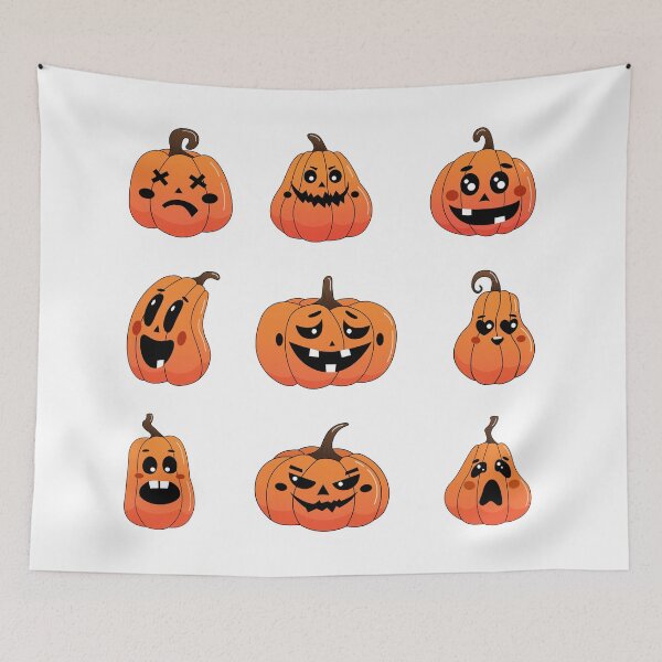 Item preview, halloween pumpkin expressions stickers pack set 3 designed and sold by cutecrazytshirt.