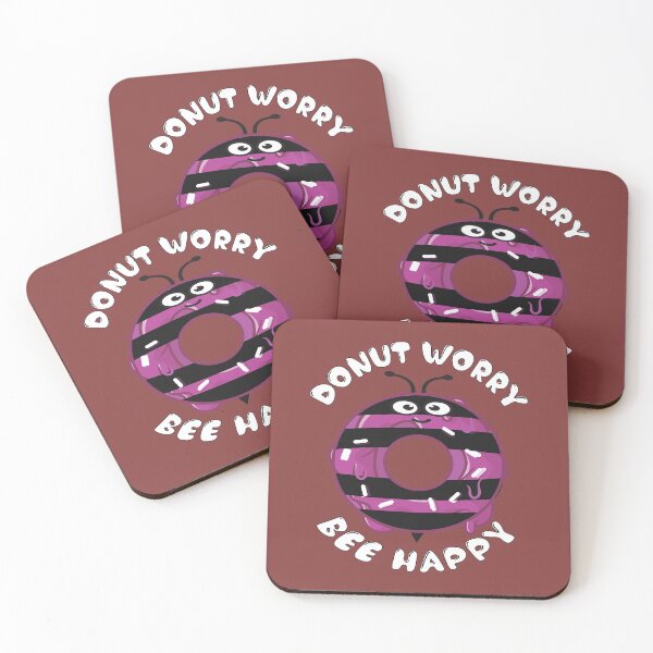 Item preview, Donut worry bee happy,funny word puns designed and sold by Donutlovers.