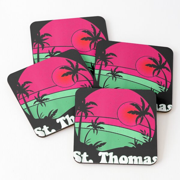 Artikelvorschau, Retro-Str.-Thomas-Strand-Design-St.-Thomas-Illustration entworfen und verkauft von GracielaSimms.