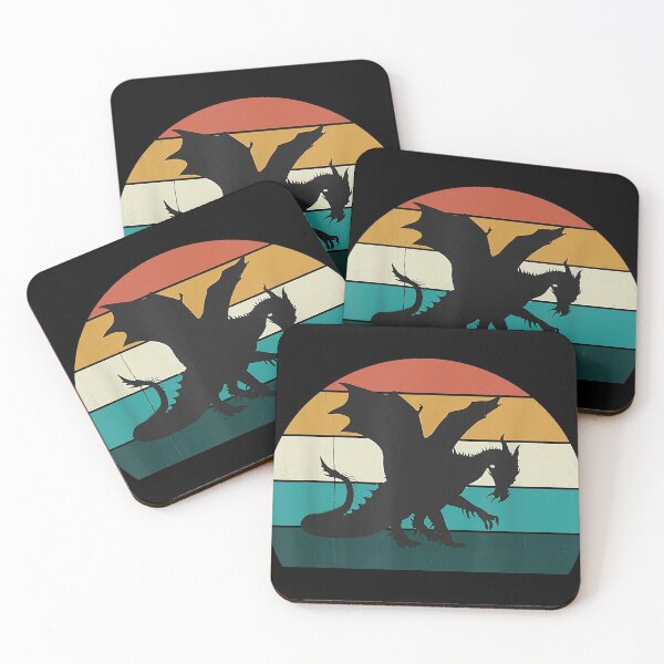 Item preview, Retro Standing Dragon - Vintage Sunset Fantasy  Sci-Fi Gift designed and sold by GracielaSimms.