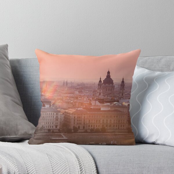 Item preview, Panoramic cityscape of Saint Stephen basilica on sunrise, Budapest designed and sold by Evgeniia Biriukova.
