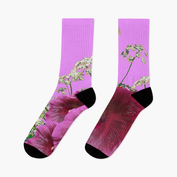 Item preview,  PURPLE HOLLYHOCK LILAC COLOR GARDEN ART  designed and sold by sharlesart.