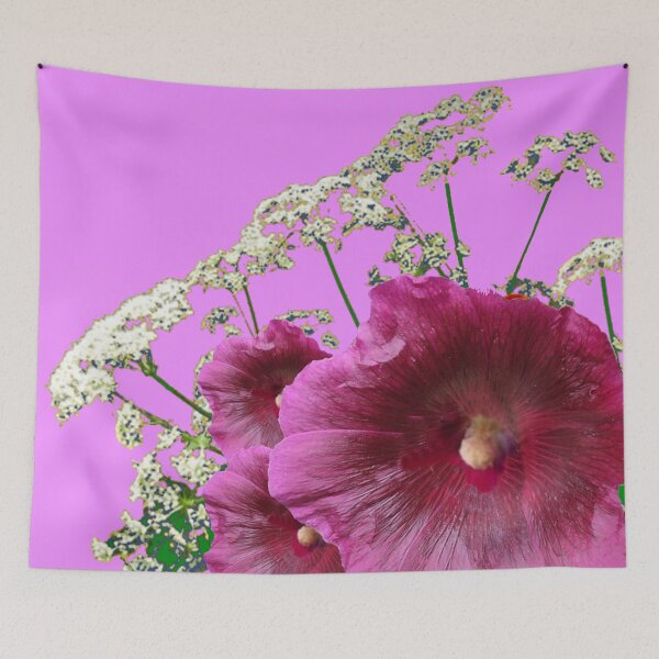 Item preview,  PURPLE HOLLYHOCK LILAC COLOR GARDEN ART  designed and sold by sharlesart.