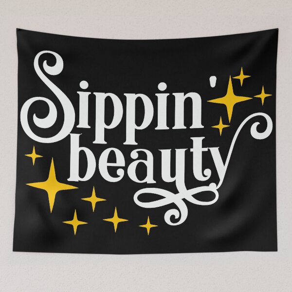 Item preview, Sipping Beauty White and Gold designed and sold by NessiCreates.