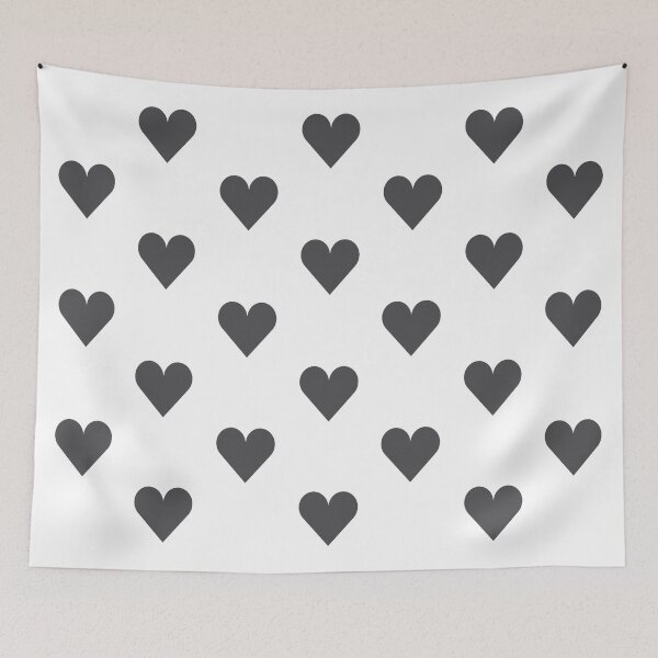 Item preview, Medium CHARCOAL GREY & WHITE LOVE HEARTS designed and sold by RachelMacht.