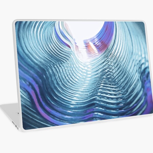 Baby Blue Grey Swirl White Background A Photograph From A Slinky Toy Laptop Skin