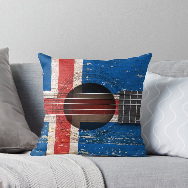 Item preview, Old Acoustic Guitar with Icelandic Flag designed and sold by JeffBartels.