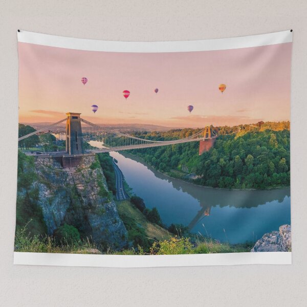 Item preview, Bristol Clifton Suspension Bridge England UK city bristol city of bristol balloons pretty sunset sky designed and sold by emcazalet.