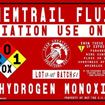 Artwork thumbnail, Chemtrail Fluid Warning Design (DHMO H20 Version) by RealPilotDesign