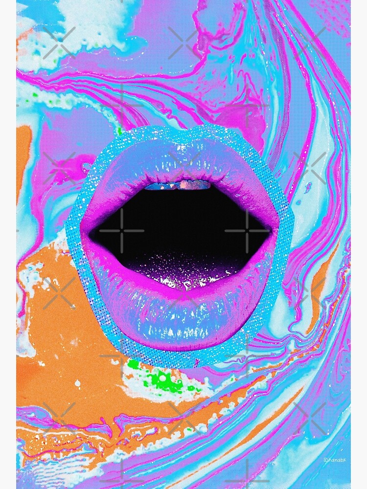 Blue Purple Lips In Sparkly Pop Art Collage Poster For Sale By Hanabk Redbubble 1617