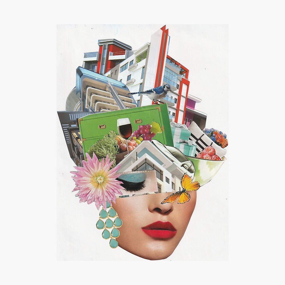 Magazine Paper Face Collage, ¨I choose growth ¨. Art Board Print