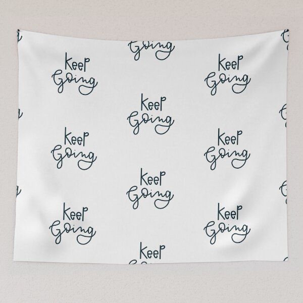 Item preview, Keep going. Sentence. Blue Text. Lettering. Letters. designed and sold by AnaStickerD.