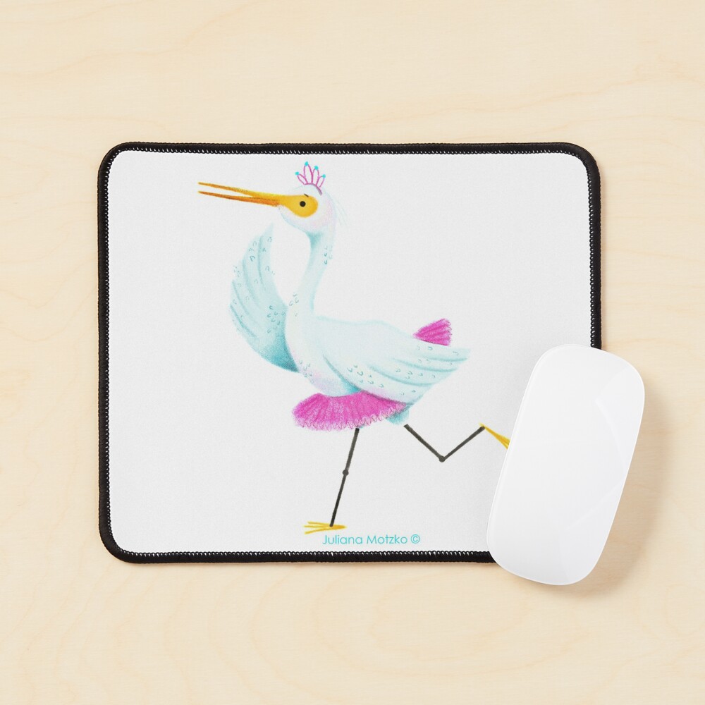 Egret dancing Ballet Mouse Pad