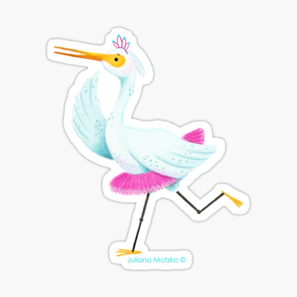 Egret dancing Ballet Sticker