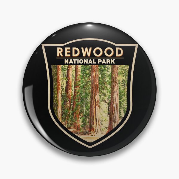 Item preview, Redwood National Park California Watercolor Badge designed and sold by KrisSidDesigns.