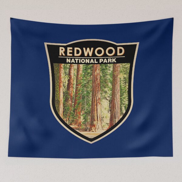 Item preview, Redwood National Park California Watercolor Badge designed and sold by KrisSidDesigns.