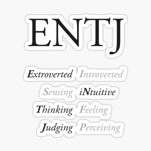 Minimalist Entj Explainer For Your Mbti Type Sticker For Sale By