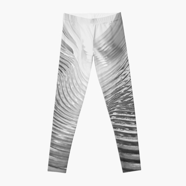 Grey Swirl White Background A Photograph From A Slinky Toy - Grey Color Gradient Leggings