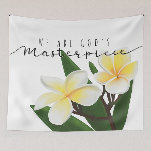 Item preview, We are God’s Masterpiece with Plumerias  designed and sold by Isabelle Verona.