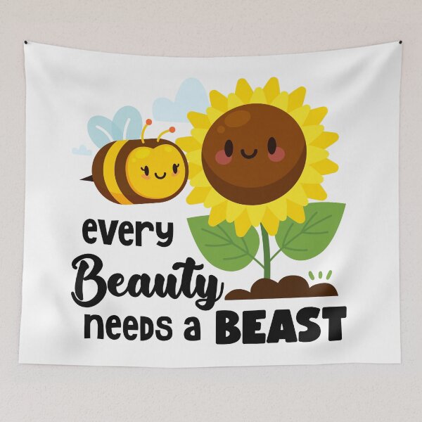 Item preview, Being Beautiful I Need You Every Beauty Needs A Beast designed and sold by StickerbashCo.