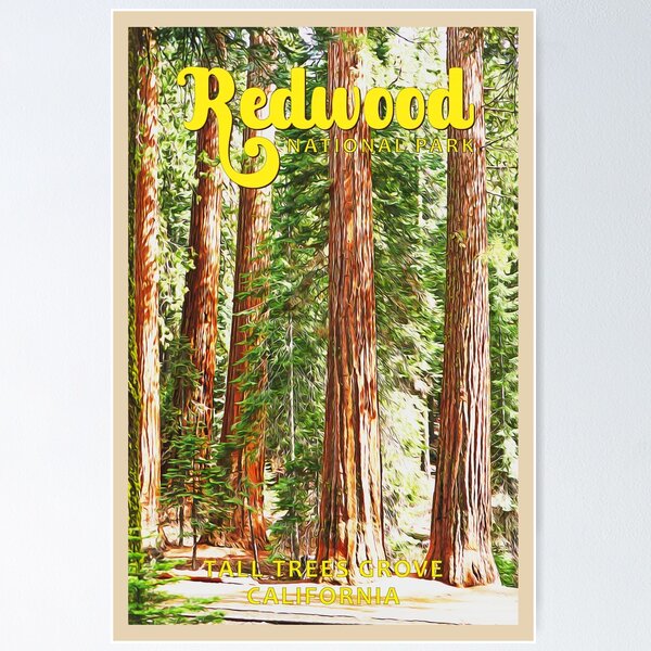 Item preview, Redwood National Park California Watercolor Vintage designed and sold by KrisSidDesigns.