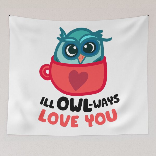 Item preview, Owl Love You Pun Love Sayings I Love You designed and sold by StickerbashCo.
