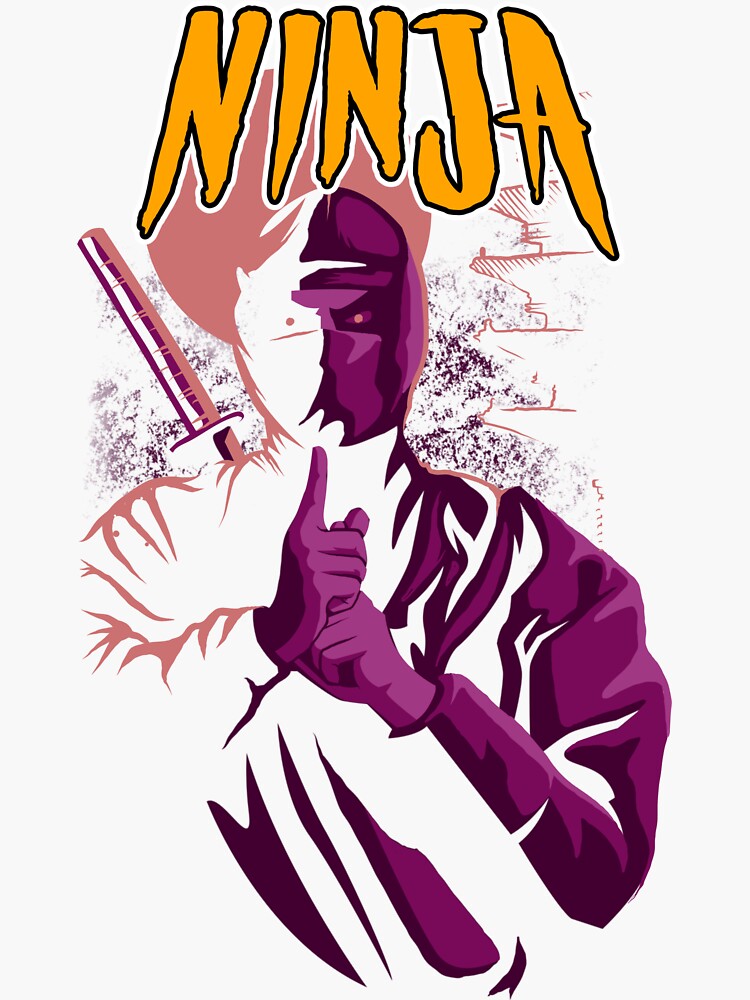 "NINJA" Sticker for Sale by OrangejuiceL Redbubble